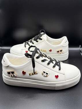 NWOT* Karl Lagerfeld Paris Women's Cate Pins Embellished Sneakers*Size 8*